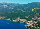 Grundstück 730 m2 oberhalb von Sveti Stefan zum Bau einer luxuriösen Panoramavilla